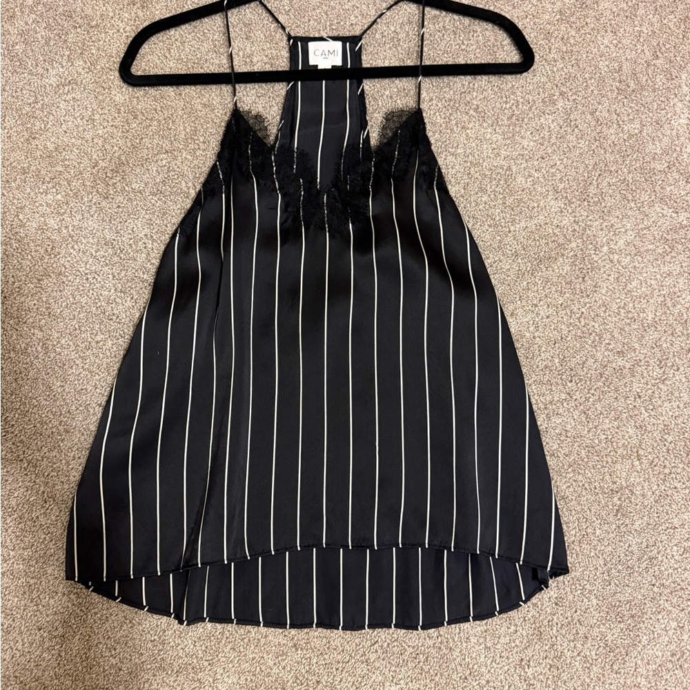 Cami NYC Black and White Striped Camisole
